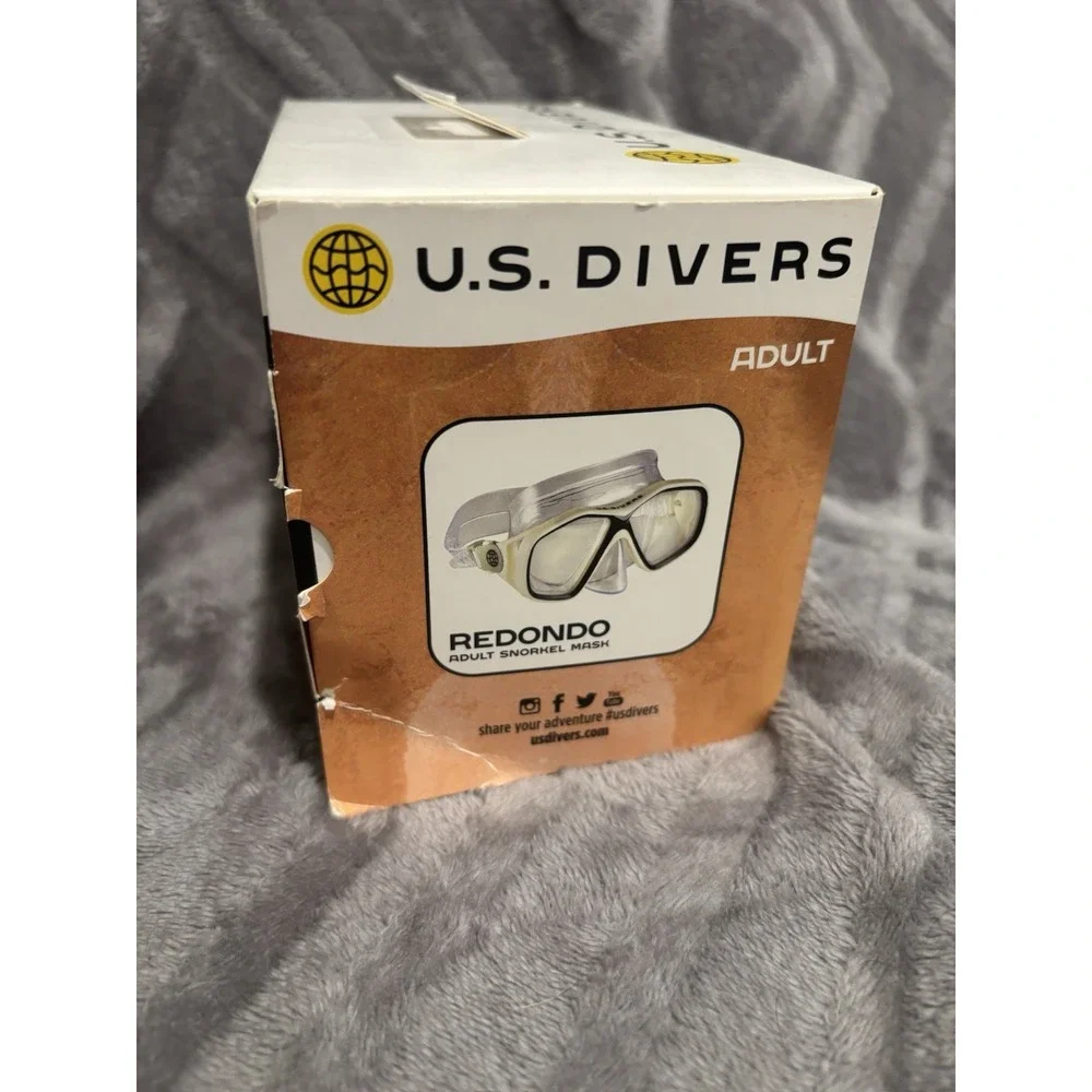 U.S. Divers Redondo DX Adult Snorkel Mask Navy‎ Coral Anti Fog Easy Adjust